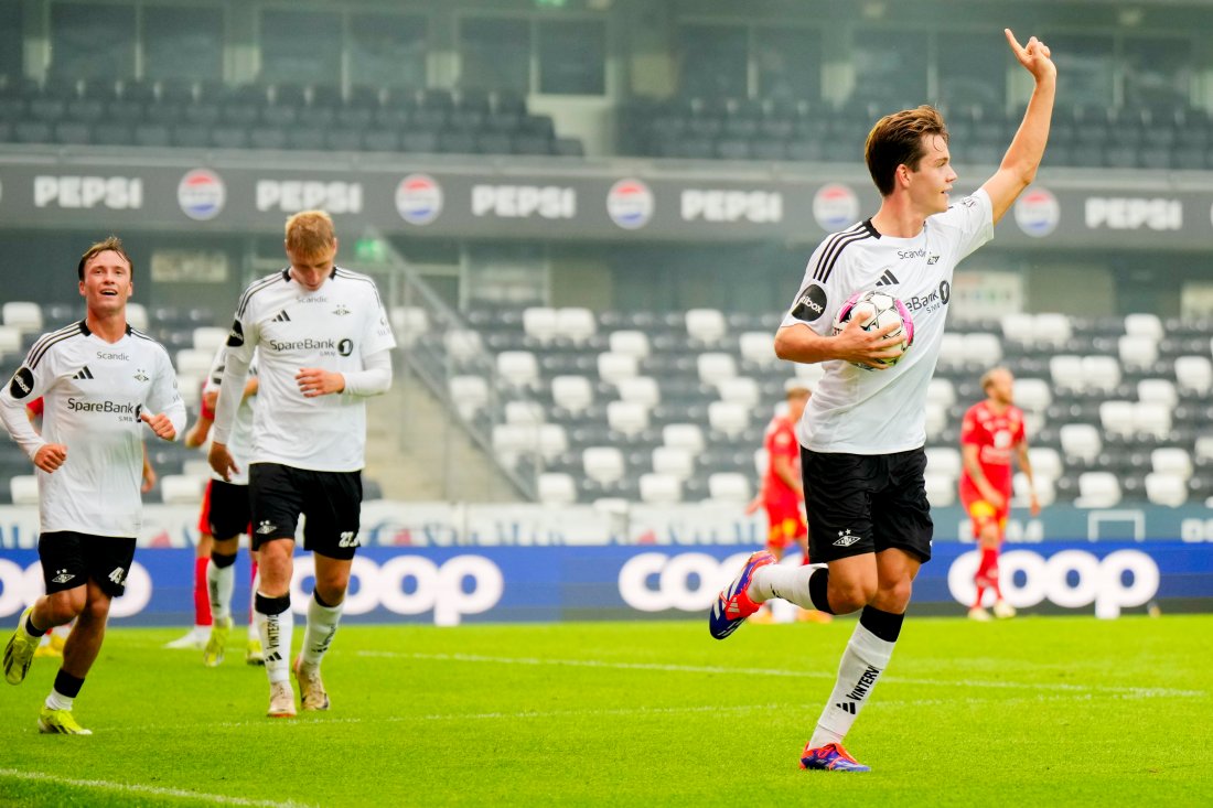 Sverre Nypan scoret hattrick for Rosenborg mot Lillestrøm høsten 2024.